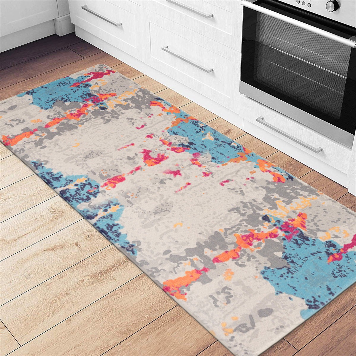 Rugshop Kitchen Mats Transitional Abstract Anti-Fatigue Standing Bath Mat 18x47 gallery