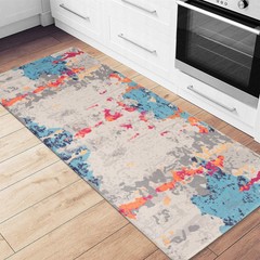 Rugshop Kitchen Mats Transitional Abstract Anti-Fatigue Standing Bath Mat 18×47