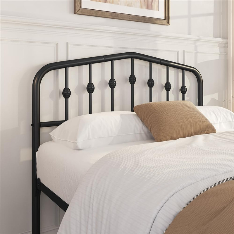 Yaheetech Full Platform Bed Frame, Victorian Crown Headboard, 800Lb Capacity, 12 gallery