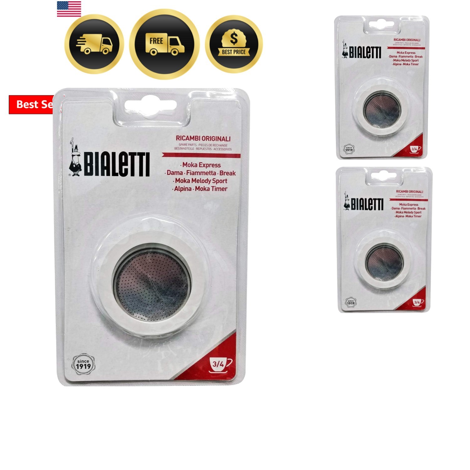 Replacement Gasket and Filter For 3 Cup Stovetop Espresso Coffee Makers gallery