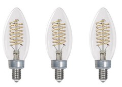 EcoSmart 60W LED Candelabra Light Bulbs E12 Fine Bendy Edison Daylight 3 Pack