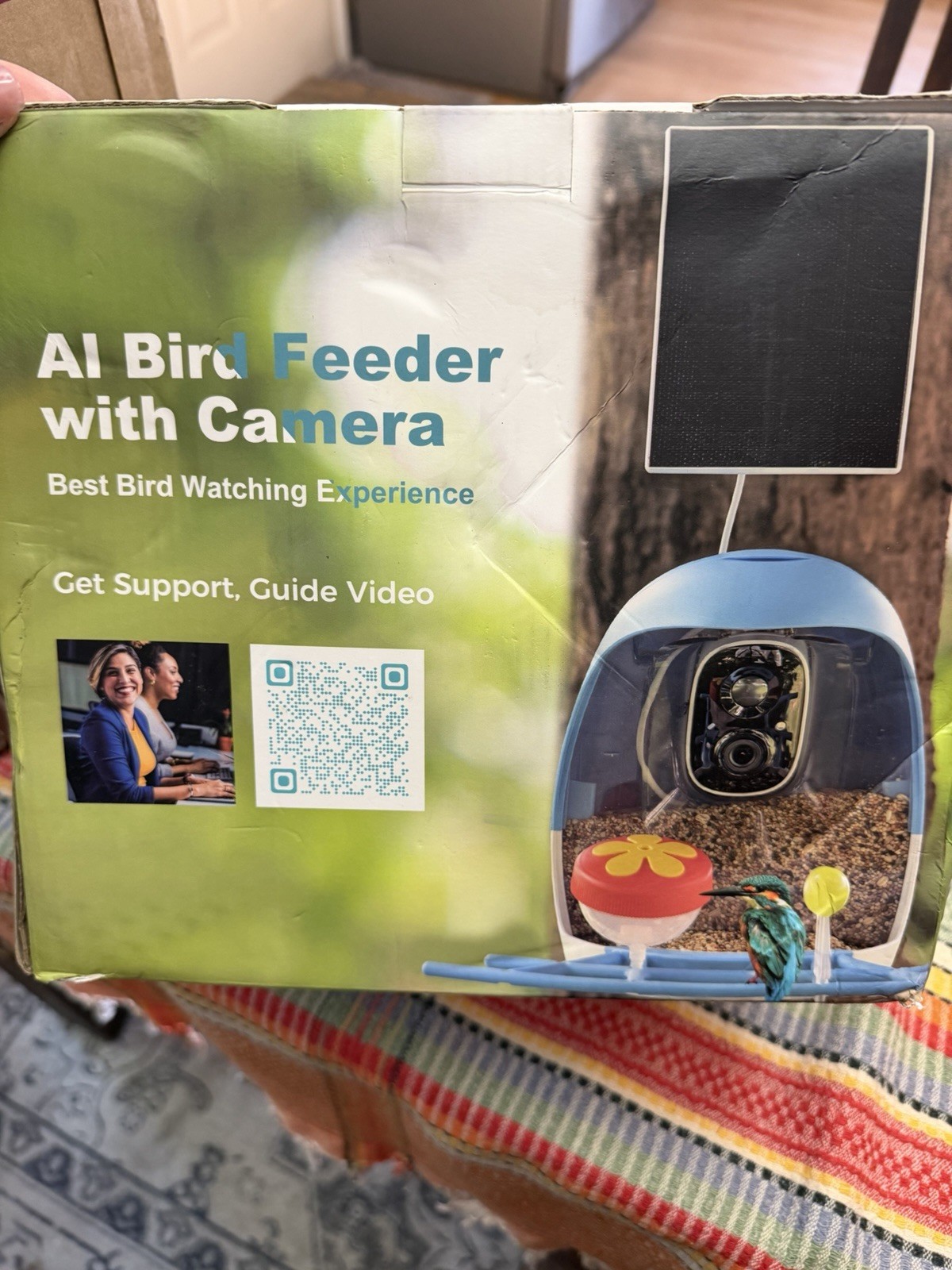 AI Bird Feeder Camera Seed Feeder, Bird ID, Night Vision, 140° View, Audio gallery