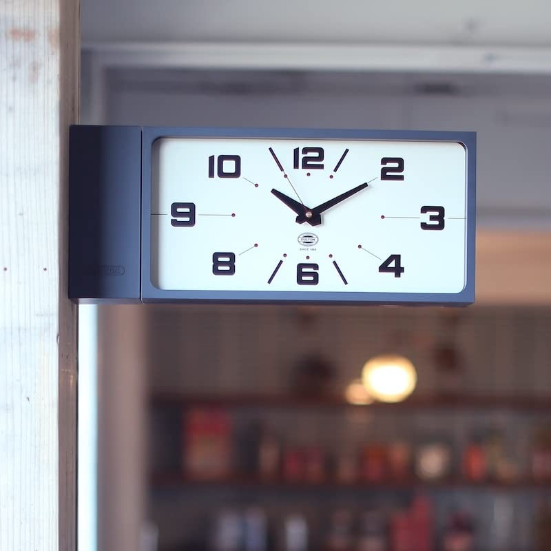 DULTON Double Face Wall Clock Rectangle Black Magnetic Wall Mounted H21-0362BK gallery