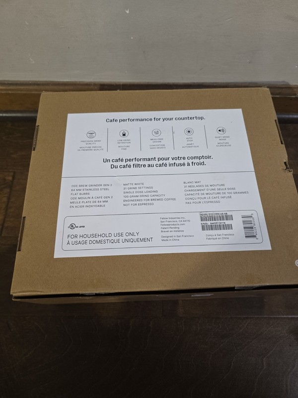 Fellow Ode Brew Gen 2 Burr Coffee Grinder -Matte White (D1211MW-US-SB) *NEW* gallery
