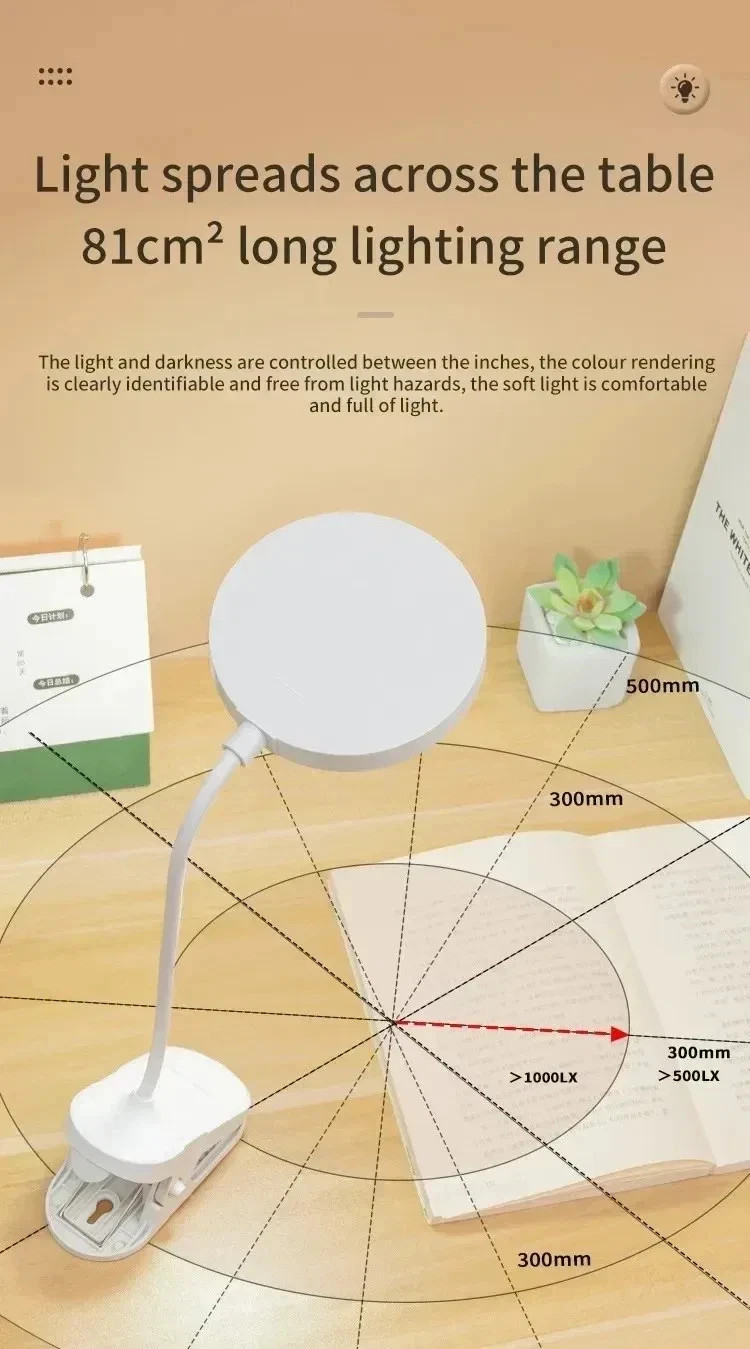 LED USB Rechargeable Clamp Clip On Flexible Desk Light Bed Read Table Night Lamp gallery