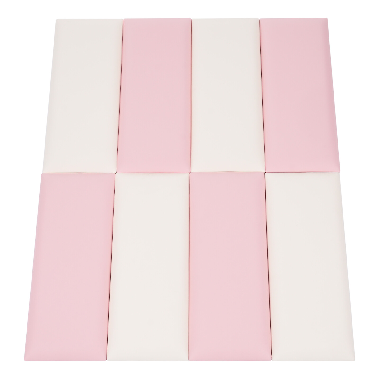 8-Pack Wall Padding Panels 20×50cm 30mm Adhesive Baby Safety White Pink gallery