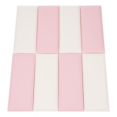 8-Pack Wall Padding Panels 20×50cm 30mm Adhesive Baby Safety White Pink