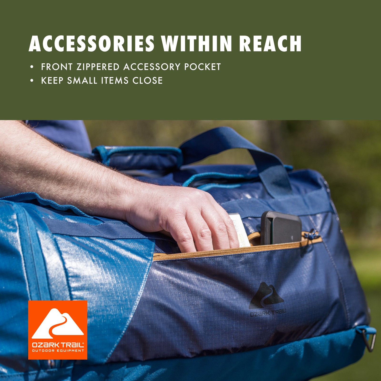70L Coated Polyester Ripstop Duffel Bag W/ Backpack Straps Blue 4
