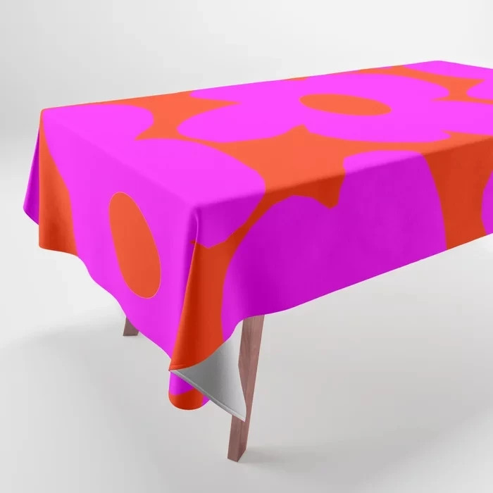 Simple Colorful Flower Petal Pattern Printed Tablecloth Home Decor Rectangle Par gallery
