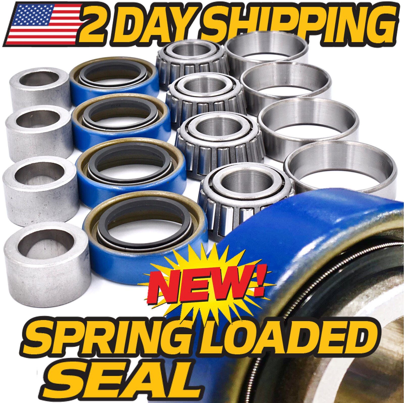 (2 Kits) Front Wheel Bearing Rebuild Kit fits Scag 482621 - OEM UPGRADED SEAL gallery
