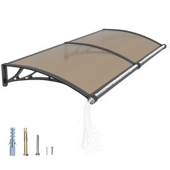 Window Awning Front Door Eaves Canopy Seamless One-piece Cover w/ Large Gutter