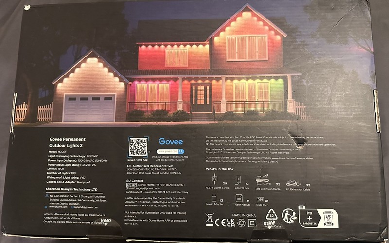 Govee Permanent Outdoor Lights 2 150ft White Version H705F Brand New unused! gallery