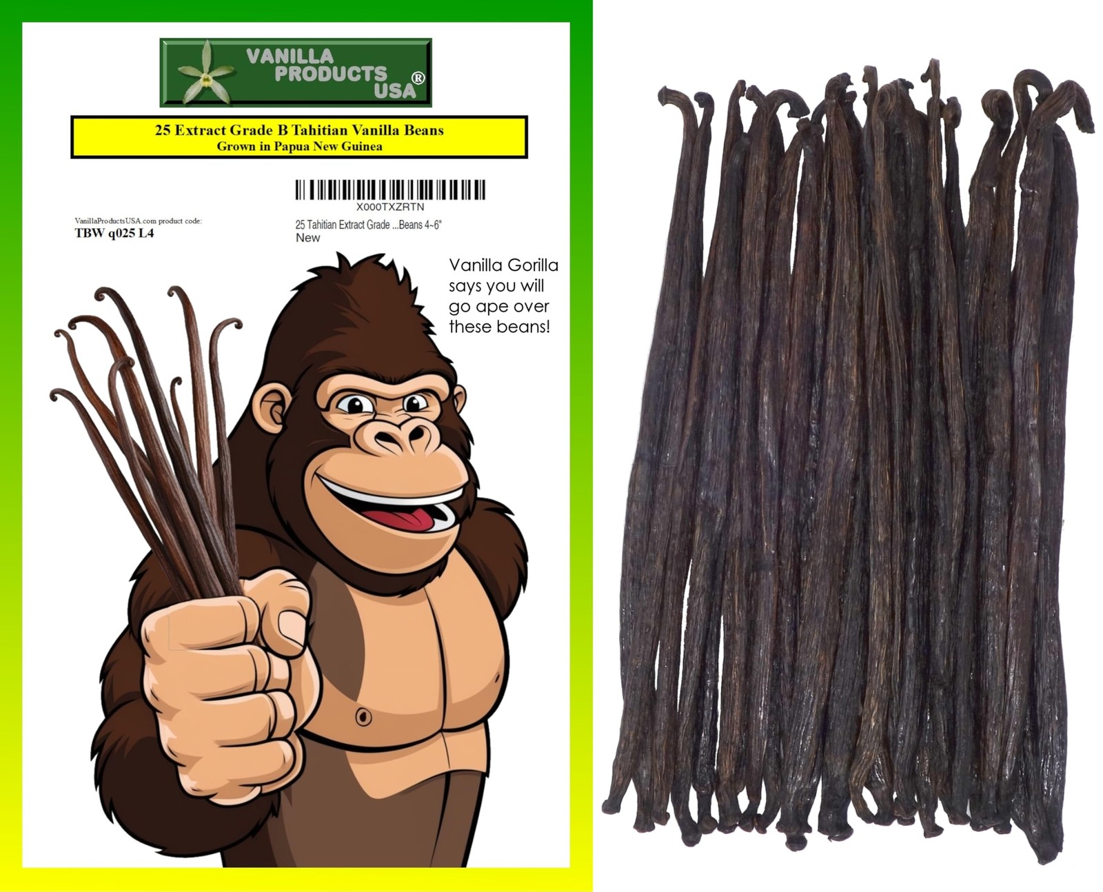 25 Tahitian Extract Grade B Natural Vanilla Beans by gallery
