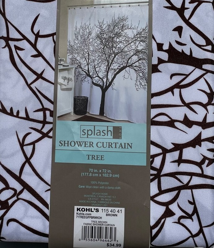 NWT Splash Home High Quality Polyester Silky Fabric Shower Curtain - Tree gallery
