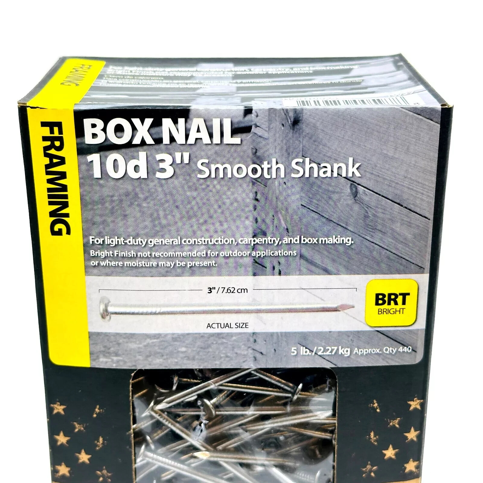 Huttig Grip 10d Framing Box Nail 3in HGN10BX5 Bright Smooth Shank 5 lb 440 Nails gallery