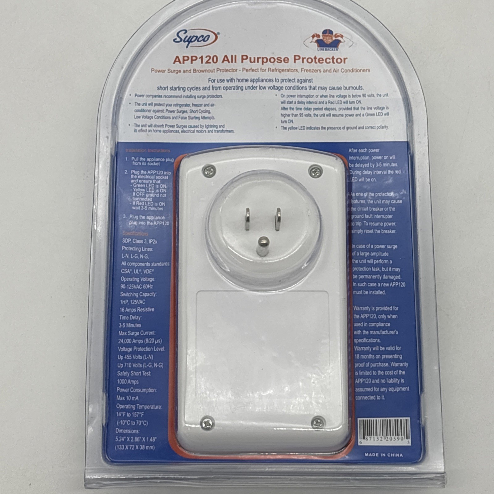Genuine Supco All Purpose Appliance Refrigerator A/C Surge Protector 120V APP120 gallery