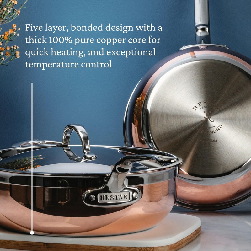 - CopperBond Collection - 100% Pure Copper Essential Pan, Induction Cooktop ,... gallery
