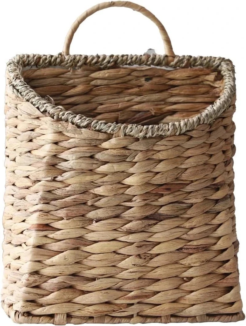 Handwoven Seagrass Storage Basket Boho Wicker Organizer Farmhouse Decor gallery