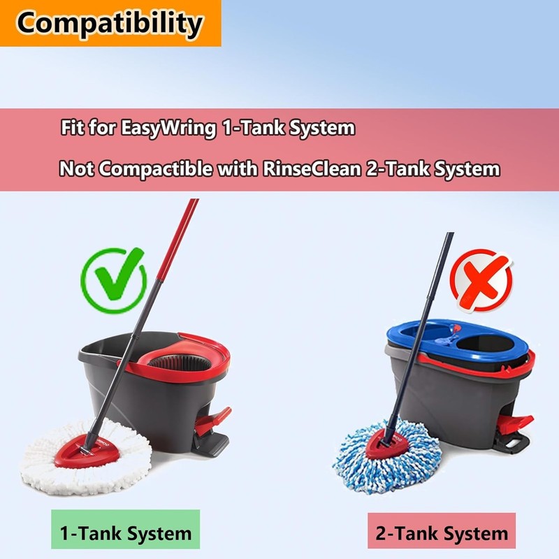 5-Pack Spin Mop Replacement Heads, 100% Microfiber Spin Mop Refills Heads for... gallery