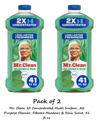 Mr. Clean 2X Concentrated Multi Surface Febreze Meadows & Rain Scent 41 fl oz x2