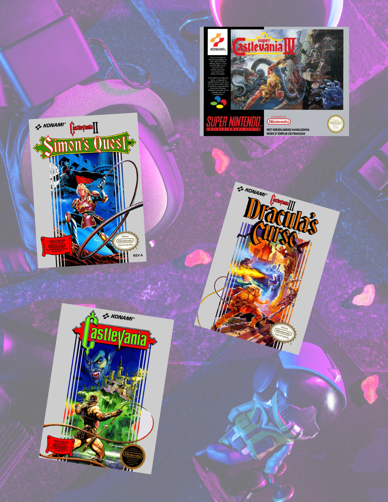 Castlevania Games Retro Video Games 4pc Sticker Pack gallery