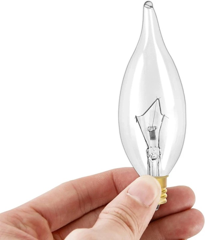 12-Pack E12 B10 Clear Candelabra Base Bulb, 60W 120V Incandescent Candle Light B gallery