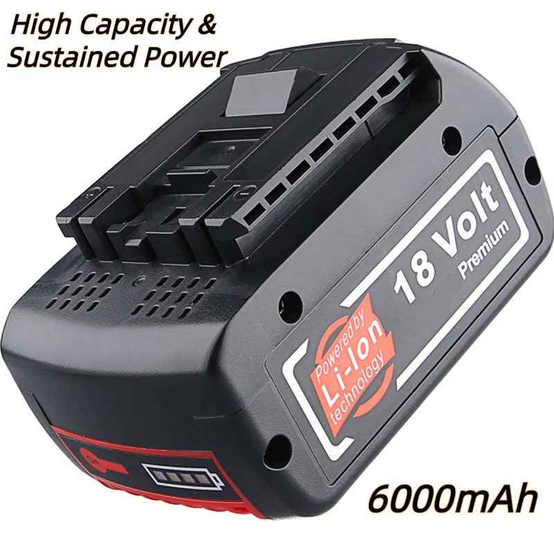 2PCS18V Battery For Bosch 18 VOLT 6.0AH Li-ion BAT609 BAT610G BAT618 24618-01 US gallery