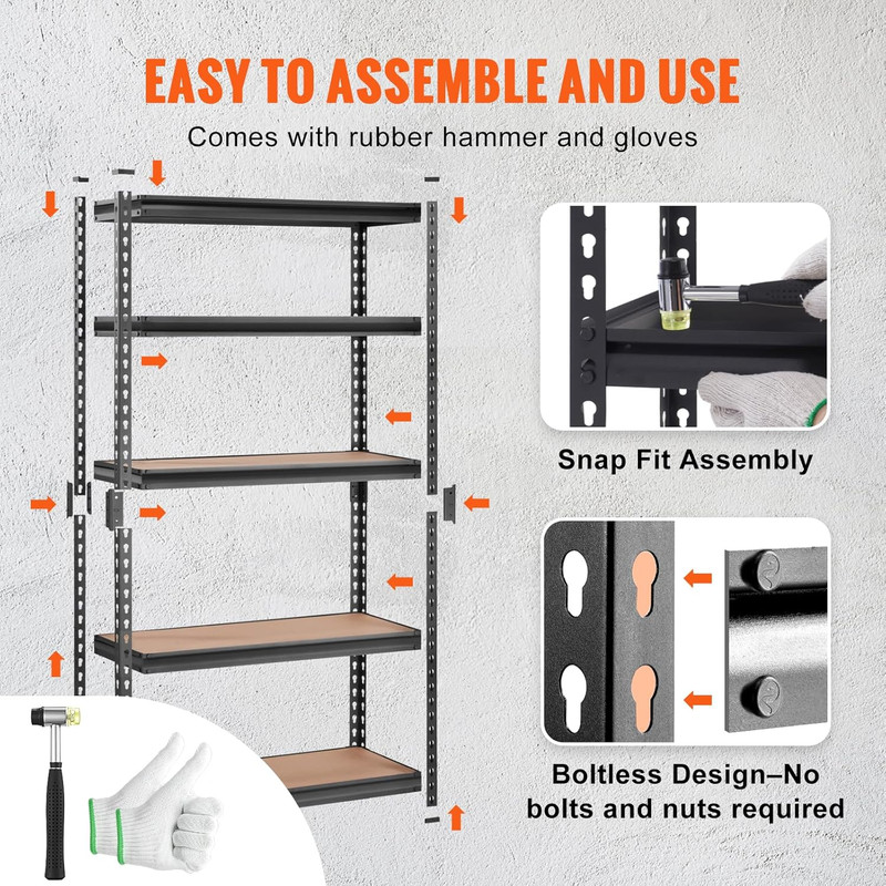 Storage Shelving Unit, 5-Tier Adjustable, 2000 Lbs Capacity, Heavy Duty Garage S gallery