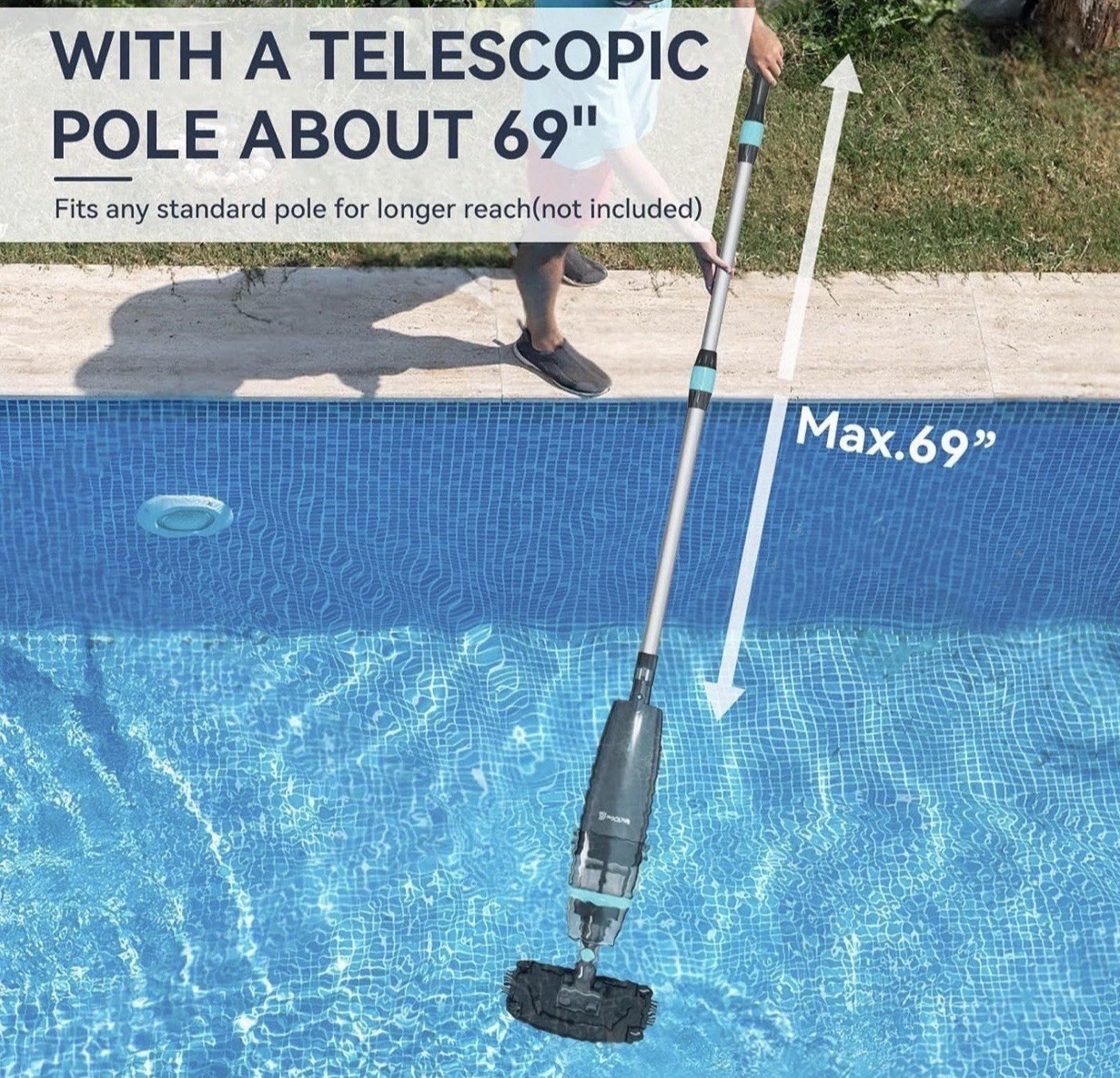 PoolMr Cordless Handheld Pool Vacuum Rechargeable Cleaner 18.5 GPM 60Min gallery