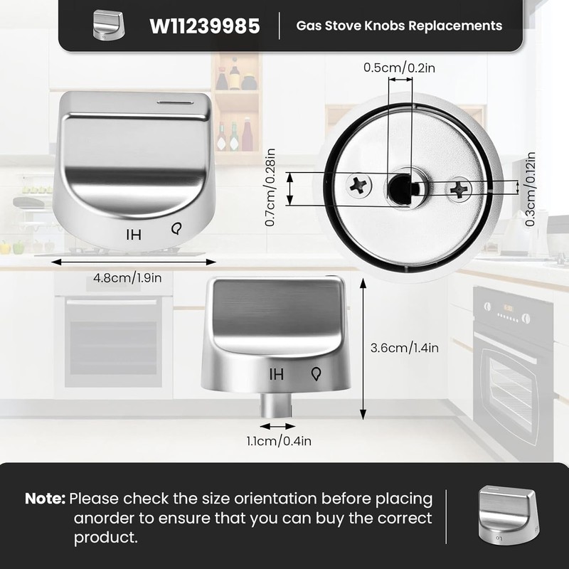 W11239985 W10850015 Range Control Knobs Replace 4845290 AP6333411 PS12578779 gallery
