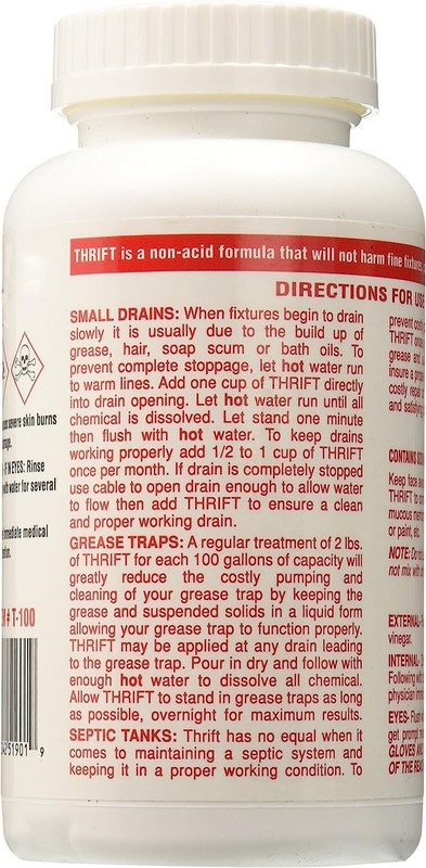 Thrift T-100 Alkaline Based 1-Pound Granular Drain Cleaner (1 lb) gallery