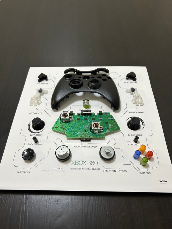 Framed Deconstructed XBOX 360 Controller | Teardown Wall Decor | Video Game Art gallery