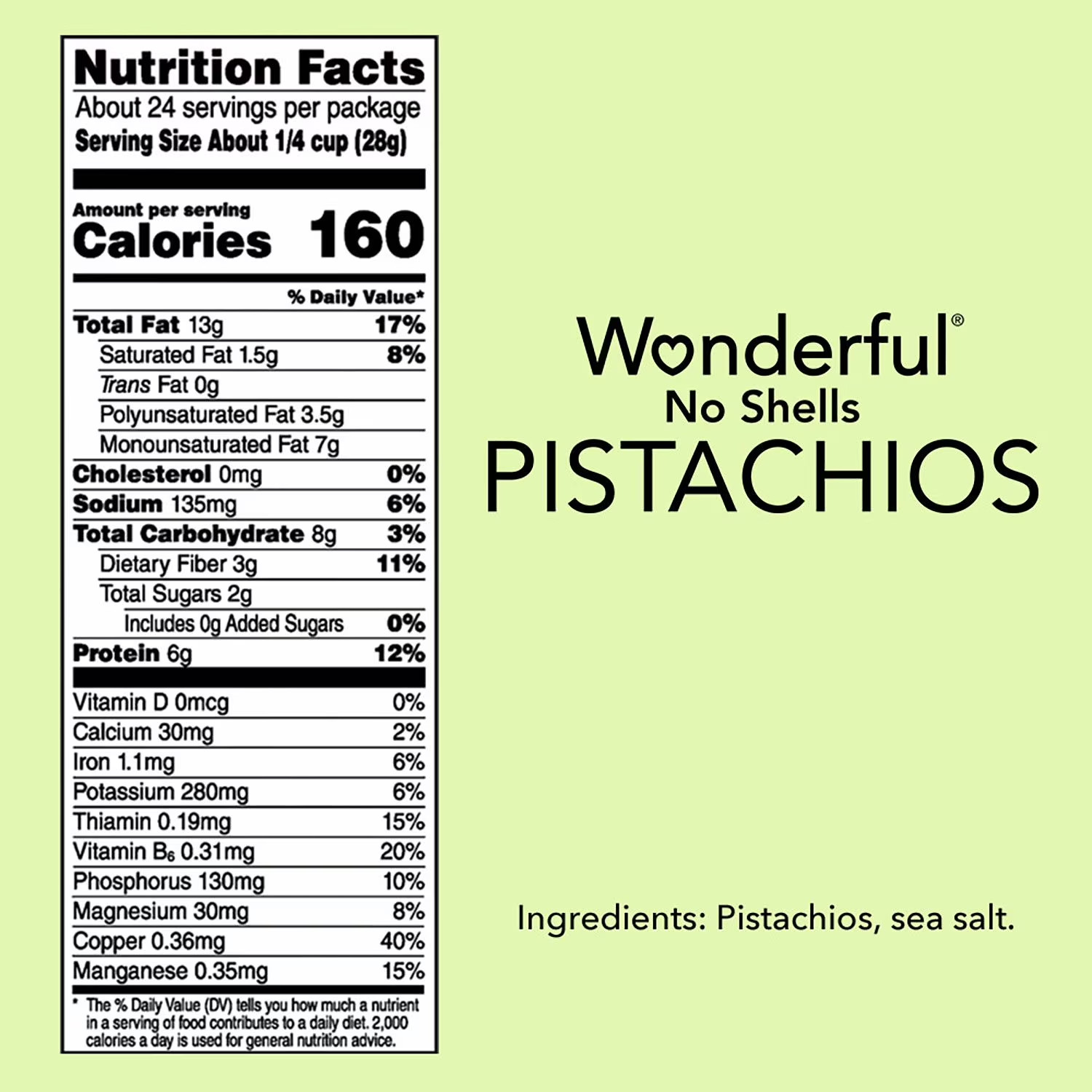 Wonderful Shelled Roasted Salted Pistachios, 24 oz. gallery