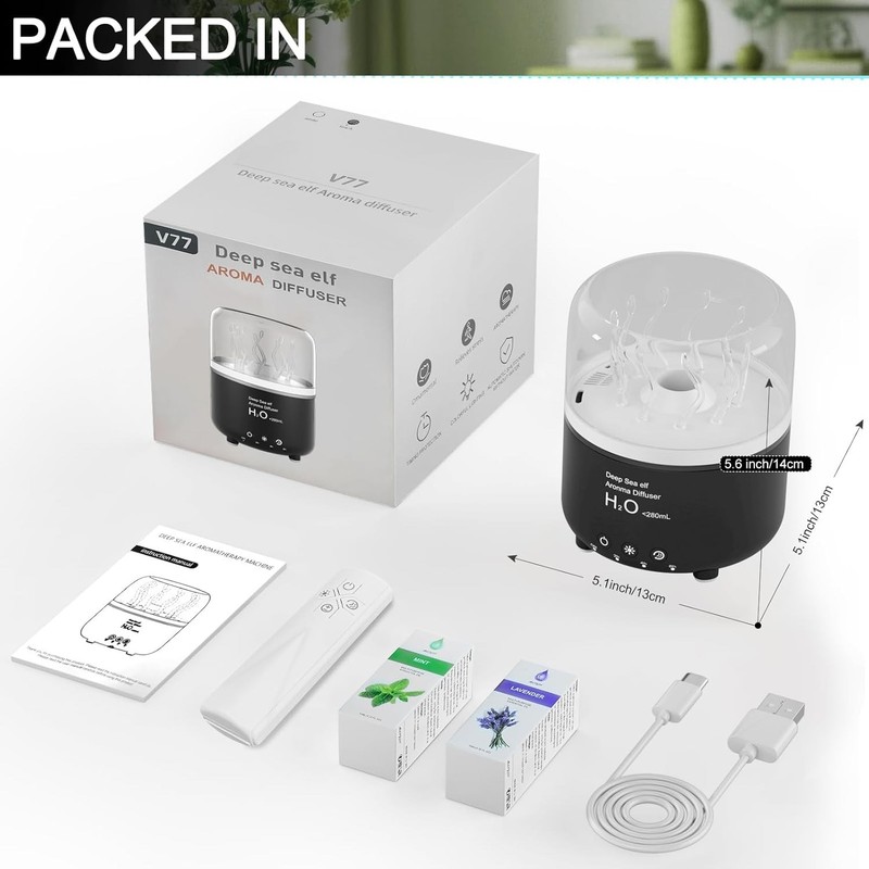 Jellyfish Humidifier Diffuser, 280ml Essential Oil Diffuser Deep Sea Elf- New! gallery