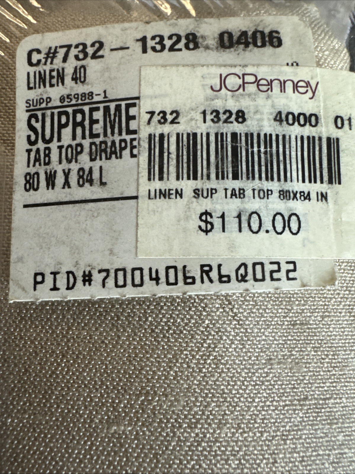 New JC PENNEY Home Collection Supreme One Tab-Top Pair Linen W80x84L 2004 gallery