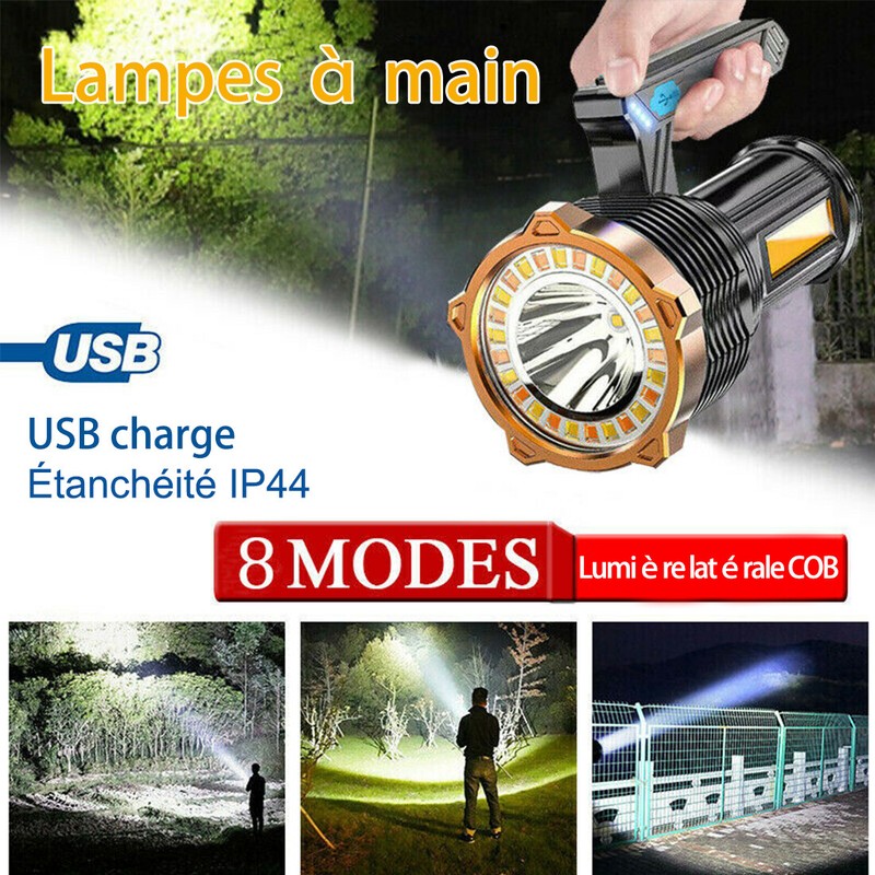 Super Bright 250000000LM LED Flashlight High Powered Torch USB Rechargeable Lamp gallery