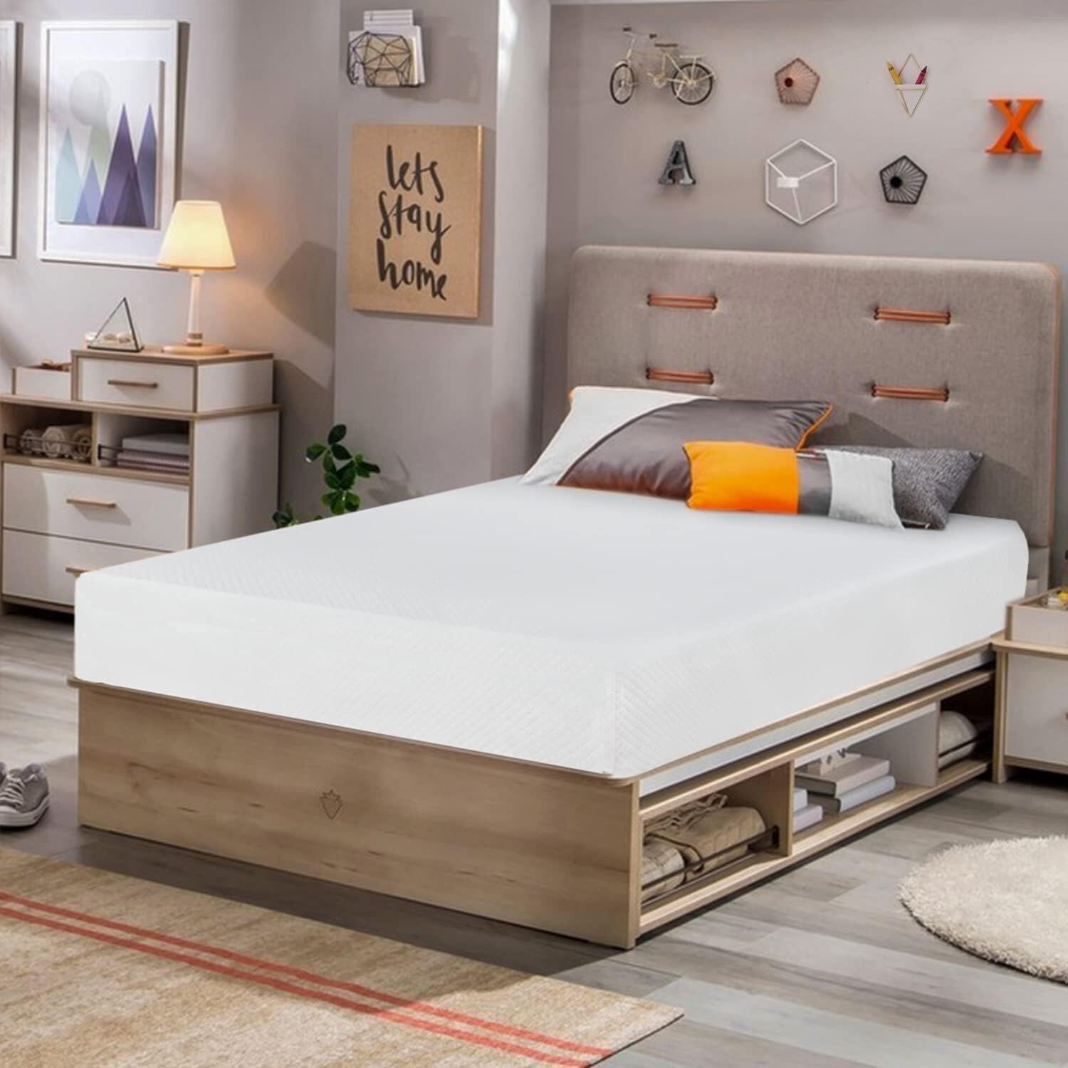 FDW | 5 Inch Twin Mattress | Medium Firm | Gel Memory Foam Twin, White gallery