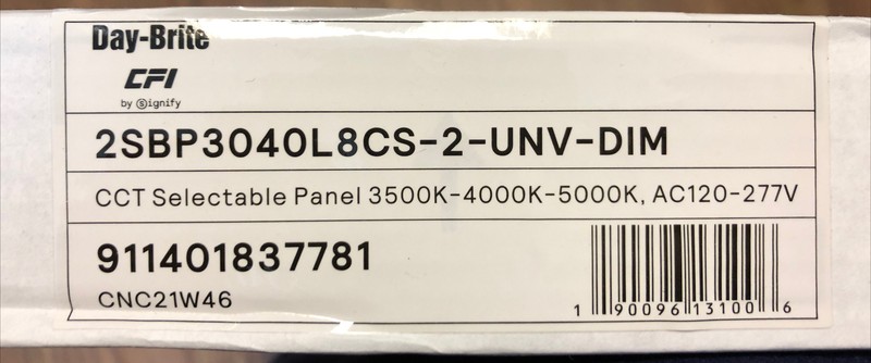 Day-Brite CFI CCT Selectable Panel 3500K 4000K 5000K AC100-277V Light 2' x 2' gallery