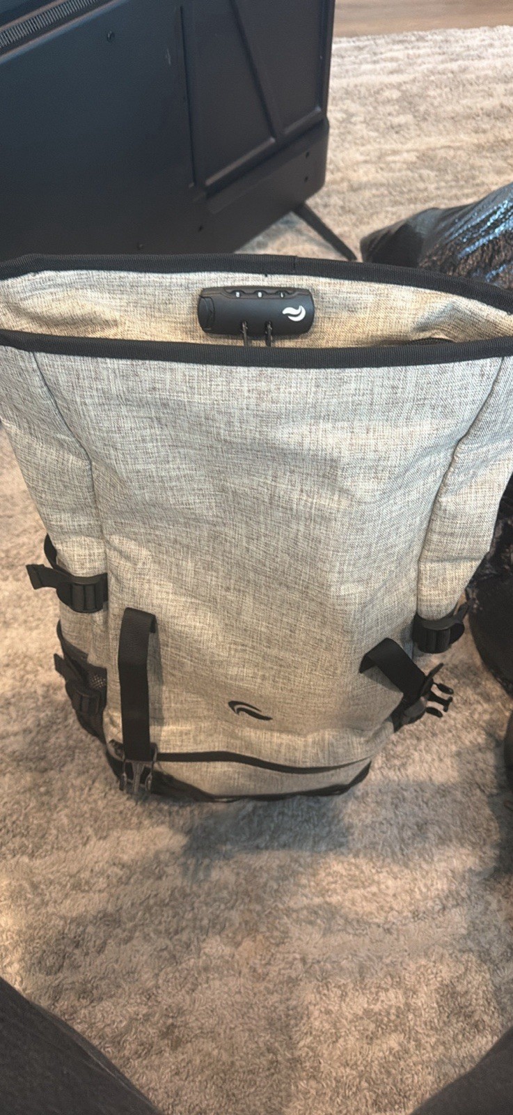 Gray Hiking Backpack Buckle Closure 3 External Pockets Padded Straps Adjustable