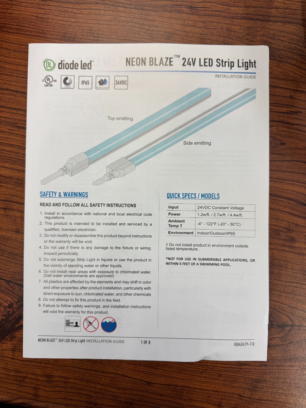 Blaze Neon 24V Linear LED Strip Light DI-24V-TE-NBL2-35-32 gallery
