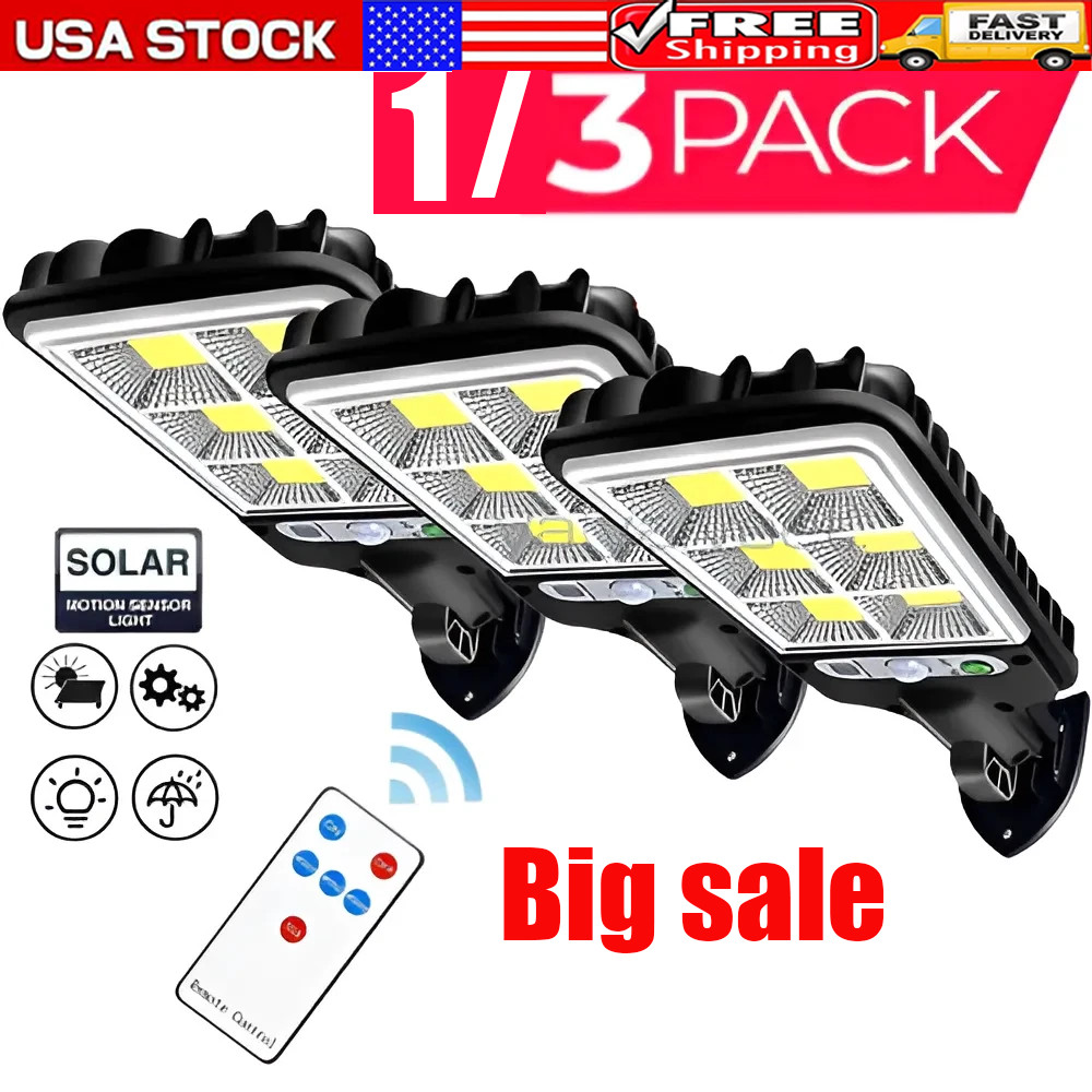 3PCS Outdoor Solar Wall Light LED Motion Sensor Bright Flood Street Lamp 3 Modes gallery