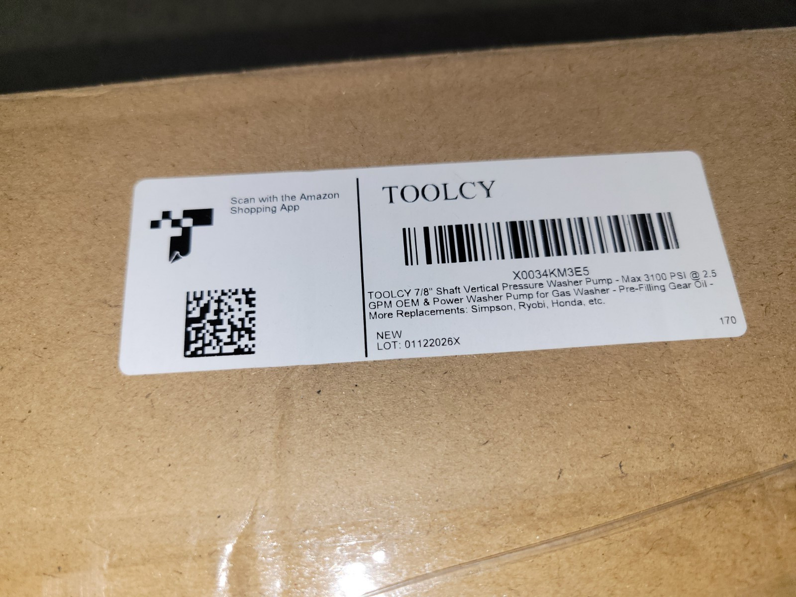 TOOLCY 7/8" Shaft Vertical Pressure Washer Pump - Max 3100 PSI @ 2.5 GPM New/1 gallery