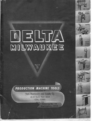 Delta Rockwell Milwaukee Production Machine Tools, 1945 Instructions