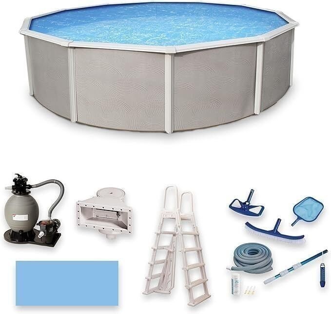 Blue Wave Belize Round & Oval Above Ground Swimming Pool Package Kit gallery