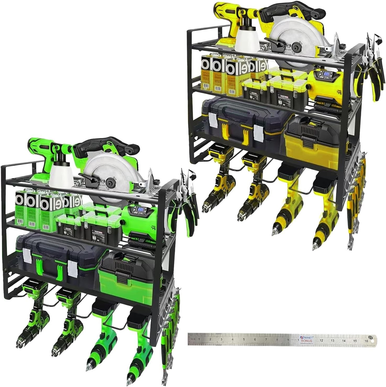 Heavy-Duty 4 Layers Tools Storage Rack Cordless Drill Holders Power Tool rack gallery