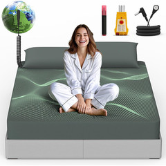 Grounding Sheets Queen Size, 95% Cotton + 5% Pure Silver Fiber, Fitted Bed Sheet