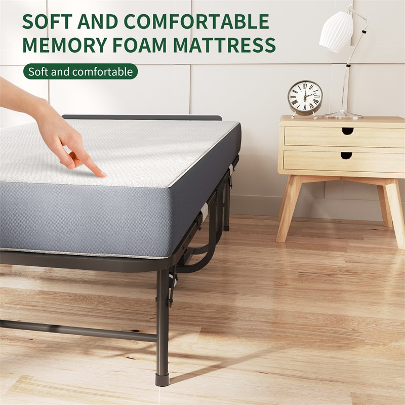 75"x46" Folding Bed Rollaway Bed with 5" Memory Foam,Heavy-Duty Guest Bed 450lb gallery