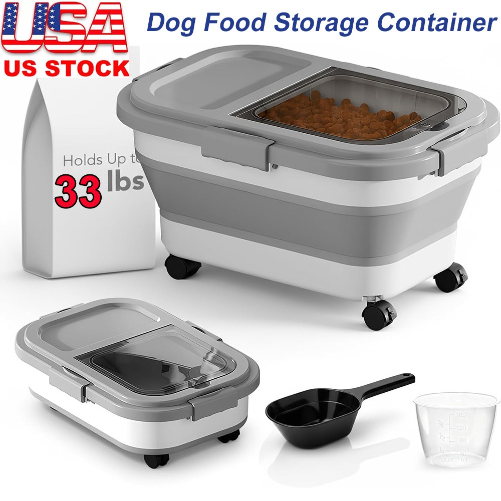 Dog Food Storage Container Collapsible Pet Food Storage Containers + Cup & Scoop gallery