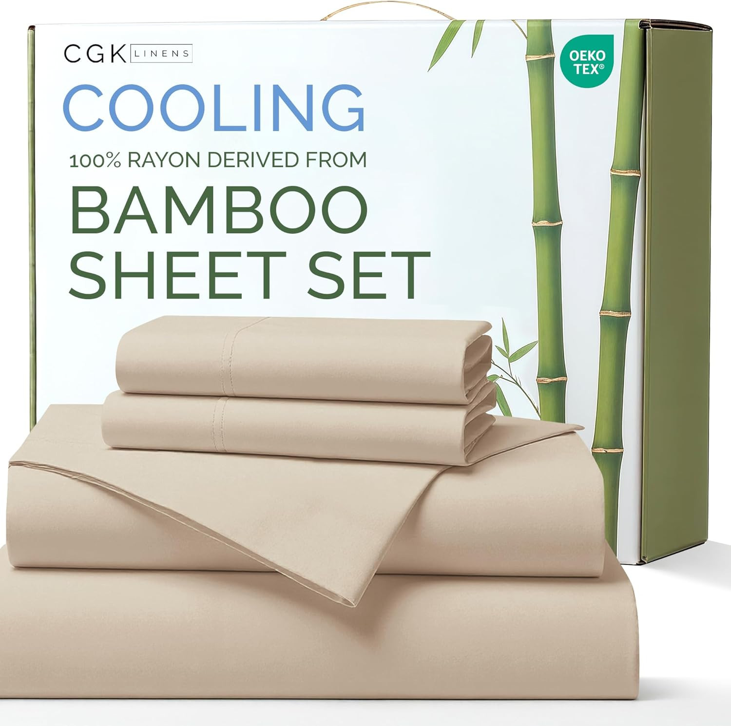 100% Rayon Derived from Bamboo - Bamboo Sheets Queen Size - Cooling Sheets for Q gallery