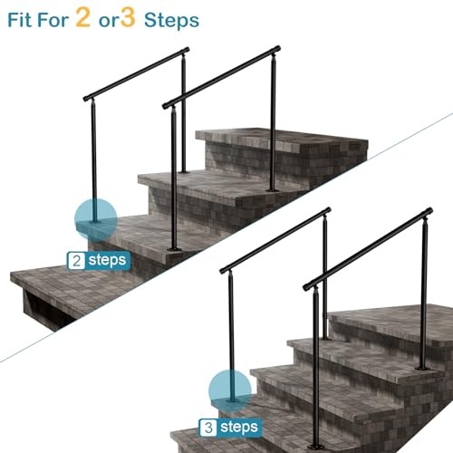 Pack Handrails for Outdoor Steps 3 Step Stair Railing Outdoor Fit to 3 Steps 2 gallery